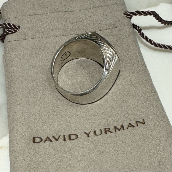 David Yurman Diamond Signet Ring - Size 10 - Picture 4 of 8